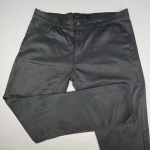 Demolition Slim Straight Coated Jeans Mens 38x32 Gray Waxed Cotton Blend